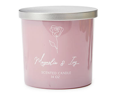 Magnolia & Ivy Pink Jar Candle, 14 oz.