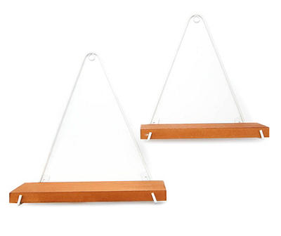 Brown & White Triangle Hanging Shelf, 2-Pack