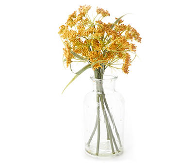 Yellow Artificial Flower Arrangement With Glass Vase