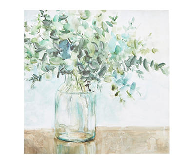 Blue & Green Eucalyptus Vase Canvas