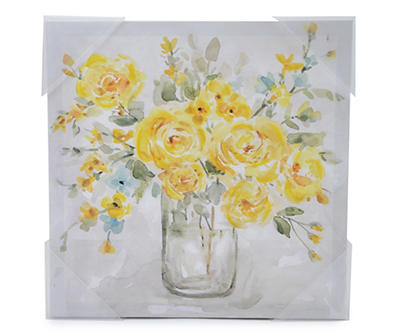 Yellow Sunshine Flowers 1 Wrapped Canvas