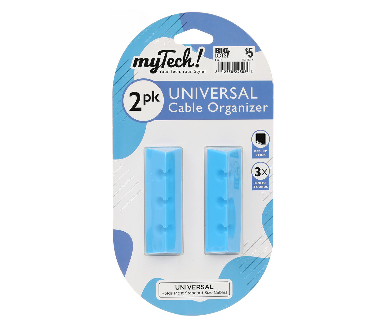 MYTECH 2 PACK CABLE ORGANIZER BLUE