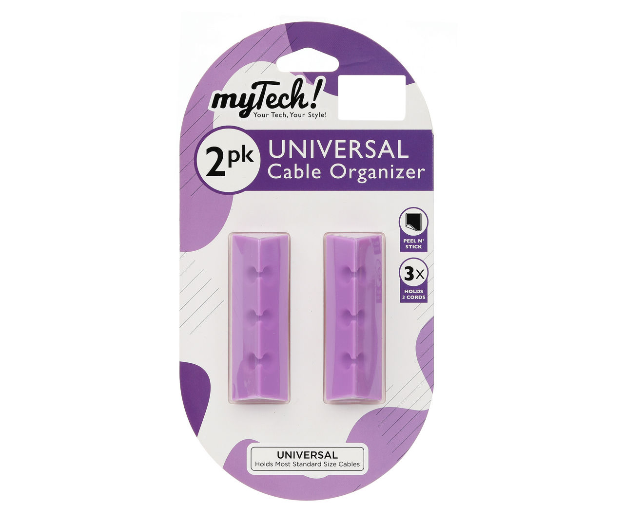 MYTECH 2 PACK CABLE ORGANIZER PURP