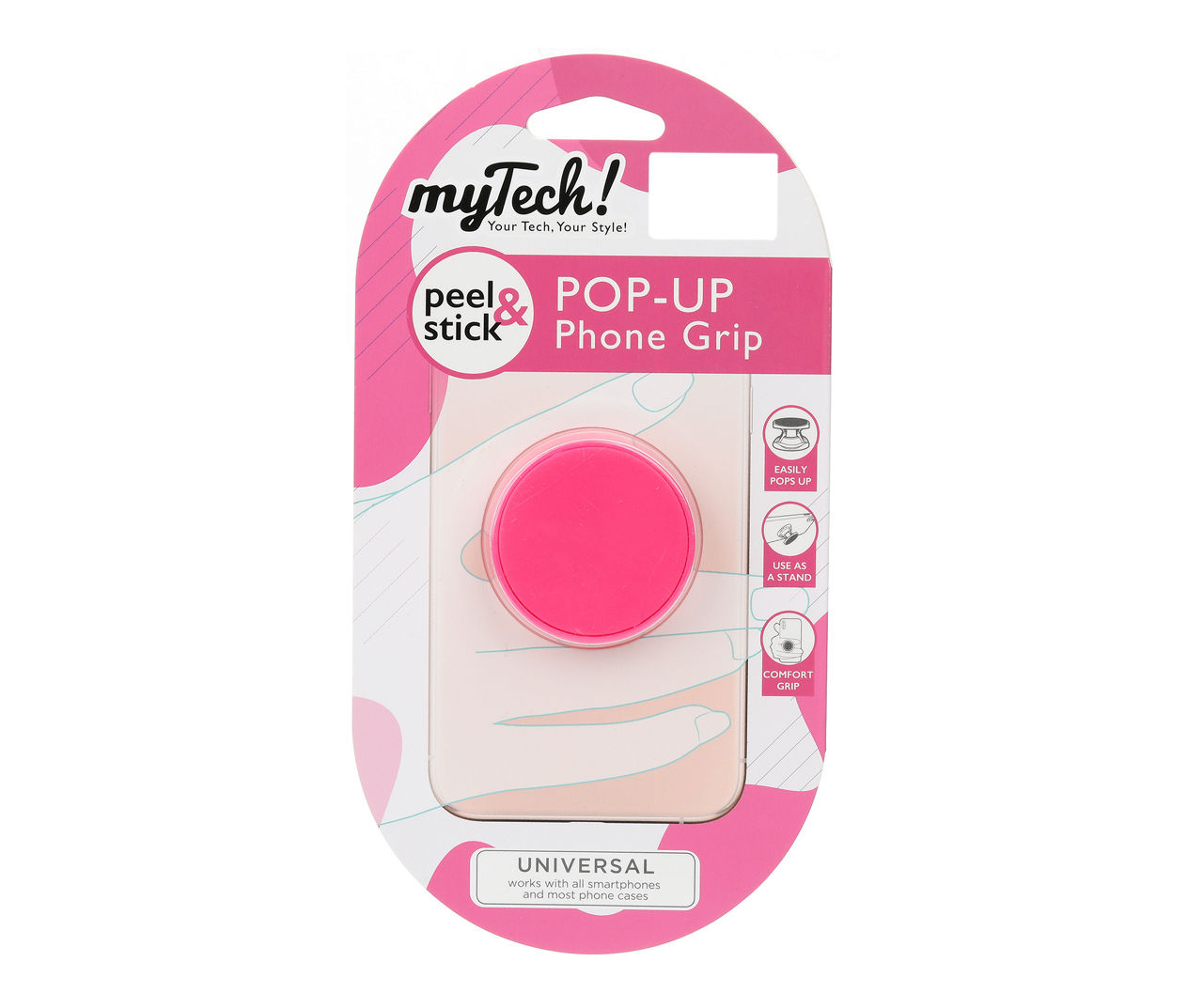 Pink Pop-Up Phone Grip