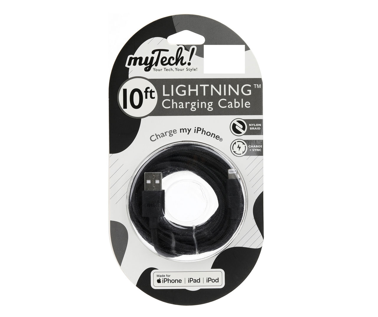 Black Braided 10' Lightning Cable