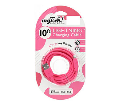 Pink Braided 10' Lightning Cable