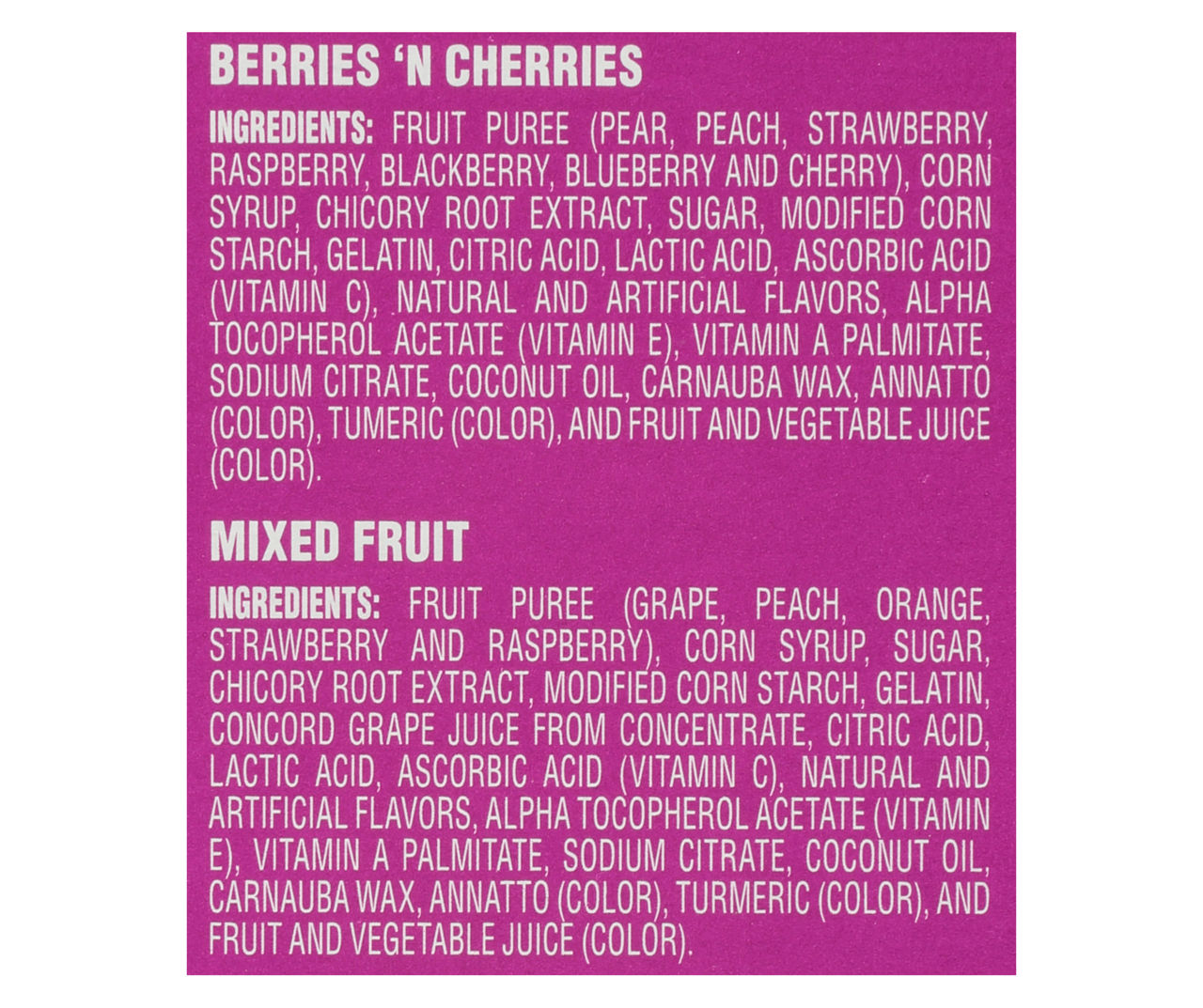 Welch's Welch's Fruit Snacks, Reduced Sugar Mixed Fruit & Berries N ...