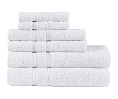 Aegan White Turkish Cotton 6-Piece Towel Set