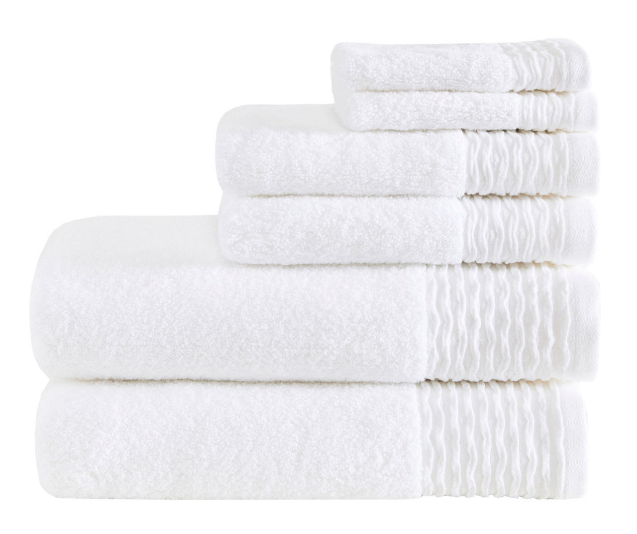 Madison Park - Breeze Jacquard Wavy Border Zero Twist Cotton Towel Set - Charcoal