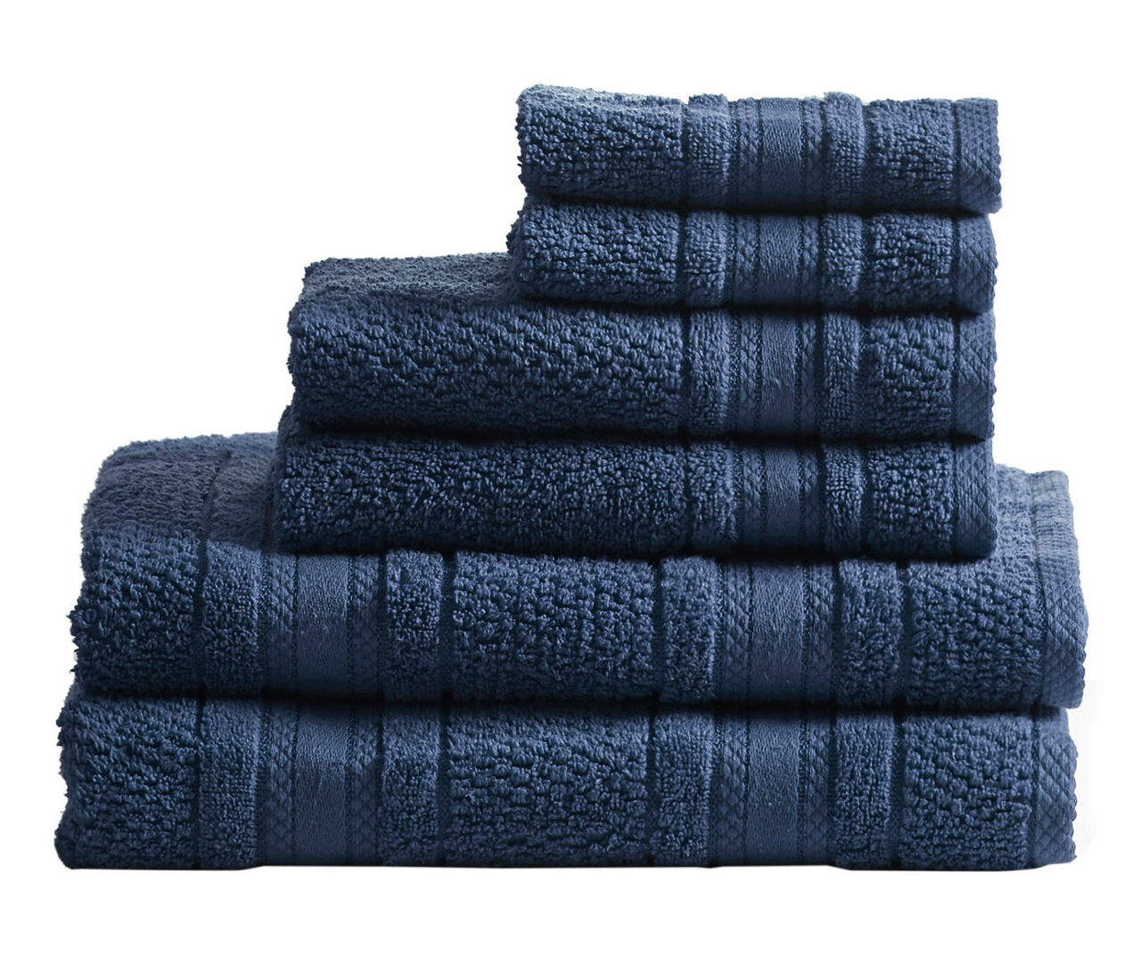 Madison Park Essentials Silver Adrien Super Soft 6 Piece Cotton Towel Set