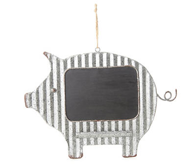 Metal Pig Hanging Decor with Chalkboard