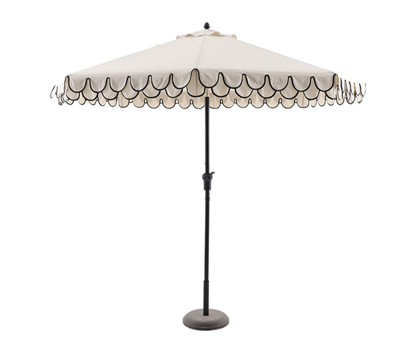 Broyhill 9' Beige Round Tilt Scalloped Patio Umbrella | Big Lots