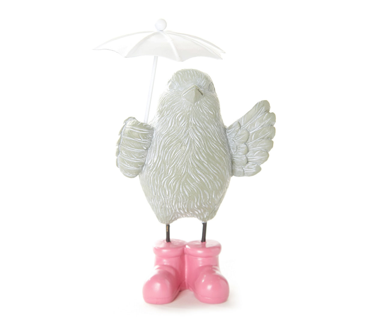 Pink Rain Boots Bird Under Umbrella Tabletop Decor