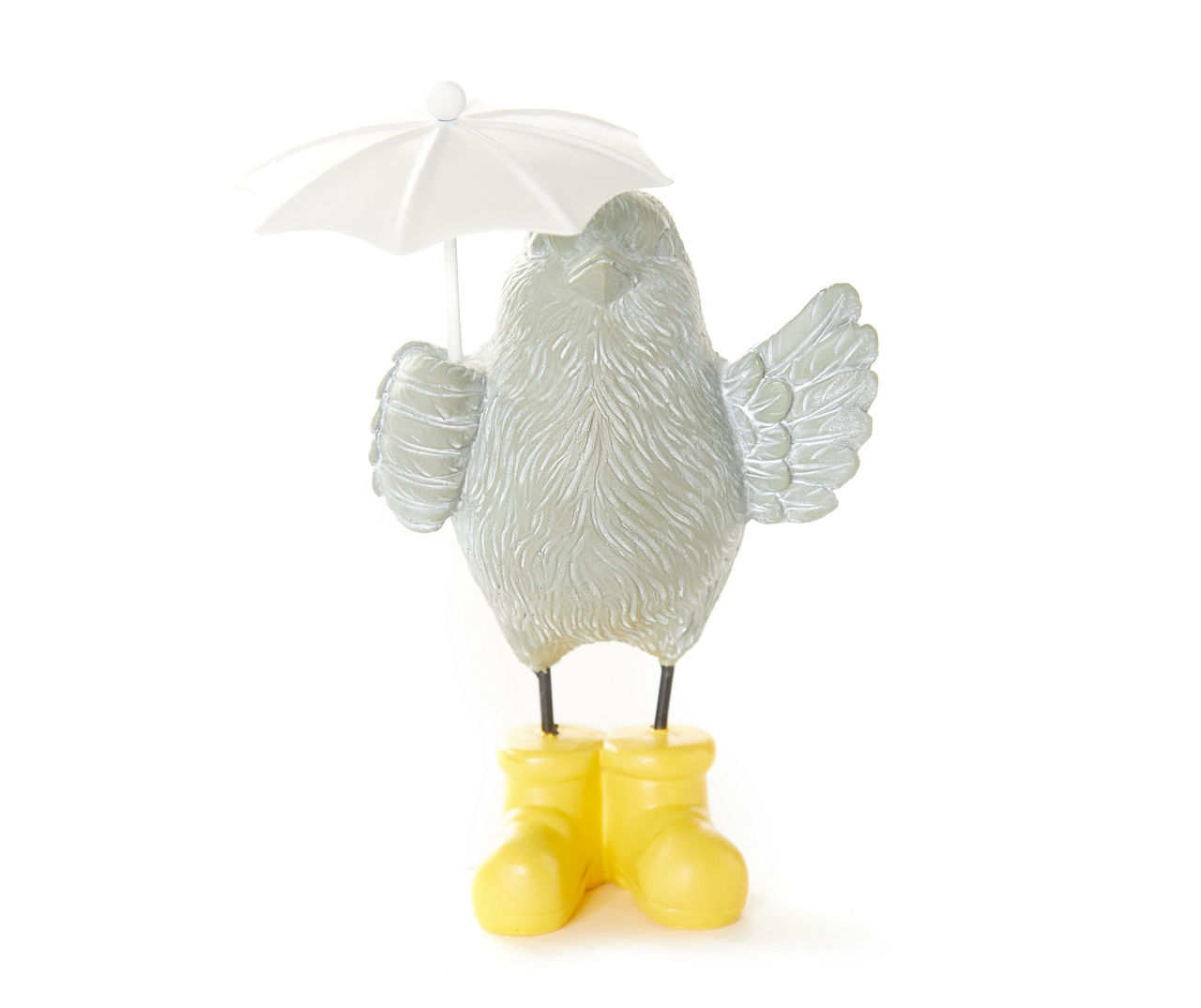 Yellow Rain Boots Bird Under Umbrella Tabletop Decor
