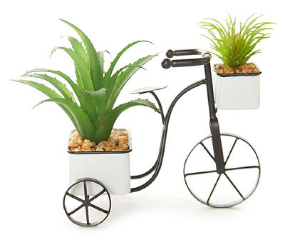 Succulents in 2-Pot Metal Bicycle Planter Holder