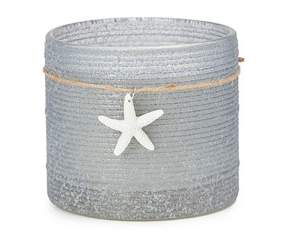 Coastal Breeze Gray Frosted Starfish-Accent Jar Candle, 12 oz.