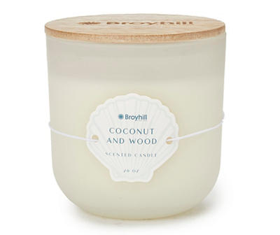 Coconut & Wood Beige Frosted Jar Candle, 20 oz.