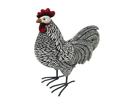 FARM ROOSTER WITH METAL LEGS