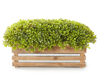 LED TOPIARY WITH WOOD PLANTER