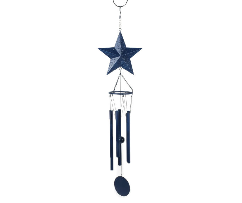 35.6" Blue Star Metal Wind Chime