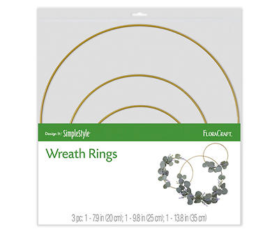 Gold 3-Piece Wire Wreath Ring Set