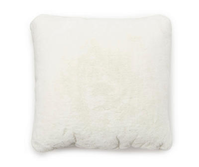 Ivory Faux Fur Throw Pillow