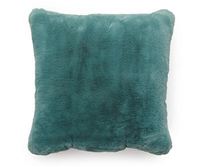 Mineral Blue Faux Fur Throw Pillow