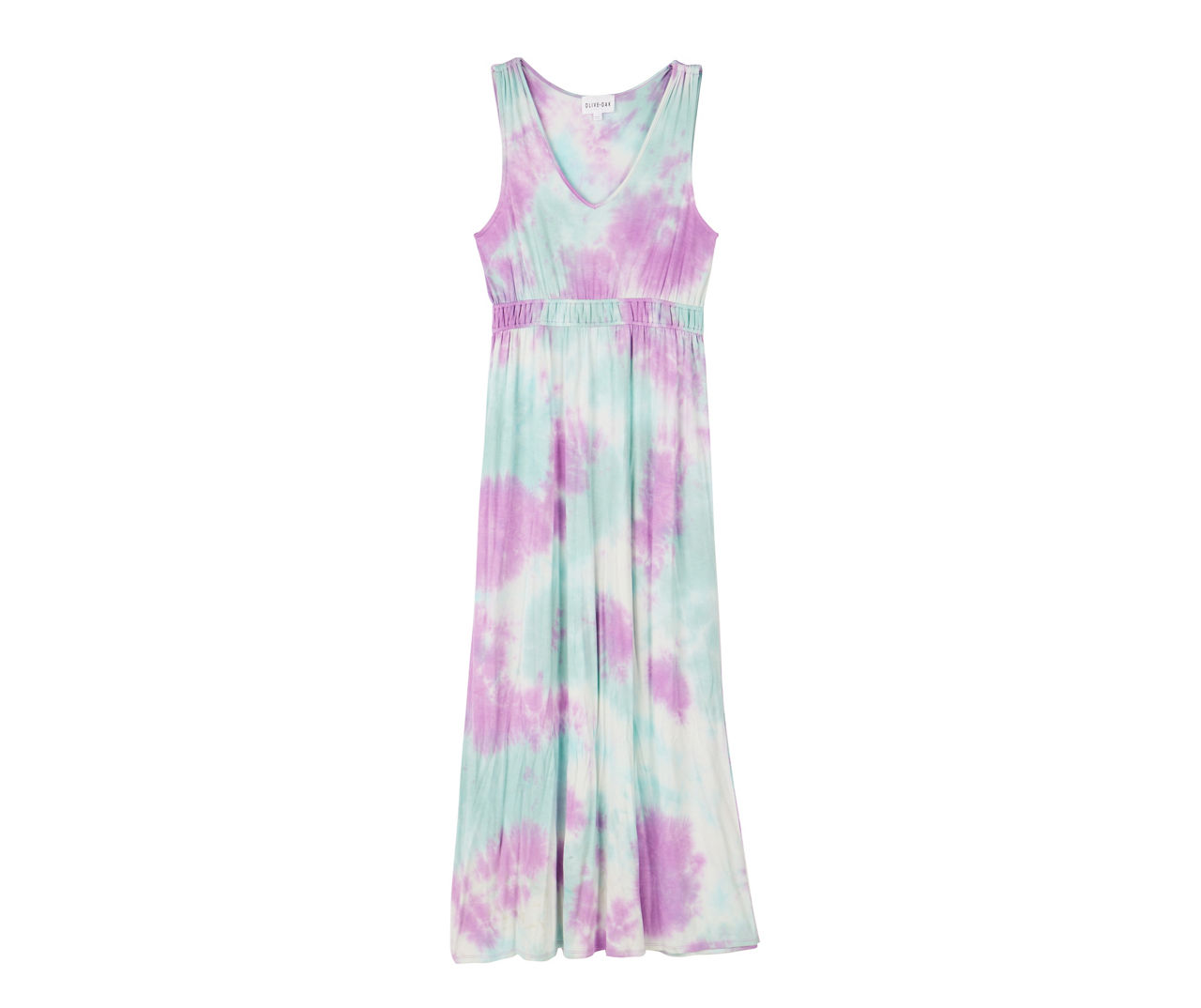 Women's Size M Orchid & Mint Tie-Dye Sleeveless Maxi Dress