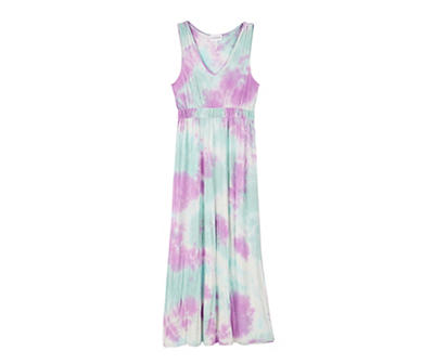 Women's Orchid & Mint Tie-Dye Sleeveless Maxi Dress