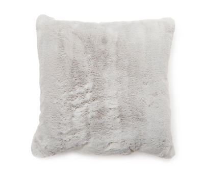 Gray Faux Fur Throw Pillow