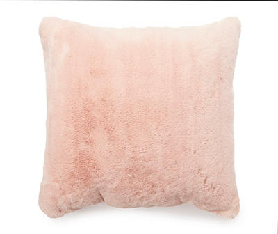 Blush Pink Faux Fur Throw Pillow