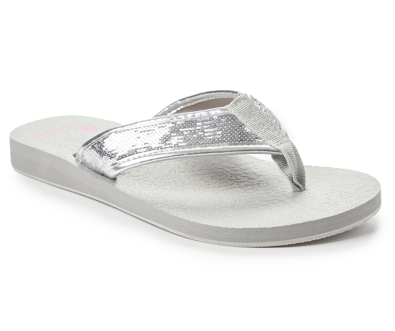 Women's Gray Sequin Thong Sandal | Big Lots