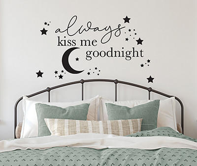 "Always Kiss Me Goodnight" Black Wall Decal Set