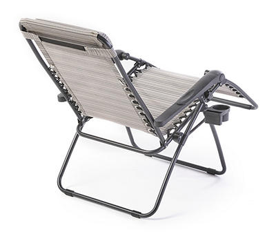 Gray Sling Fabric Gravity Lounger Chair