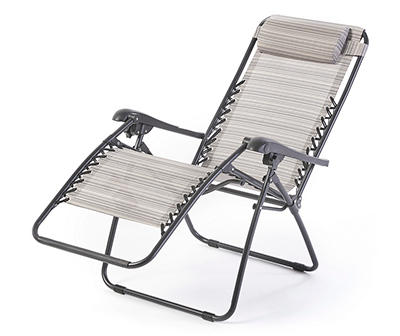 Gray Sling Fabric Gravity Lounger Chair