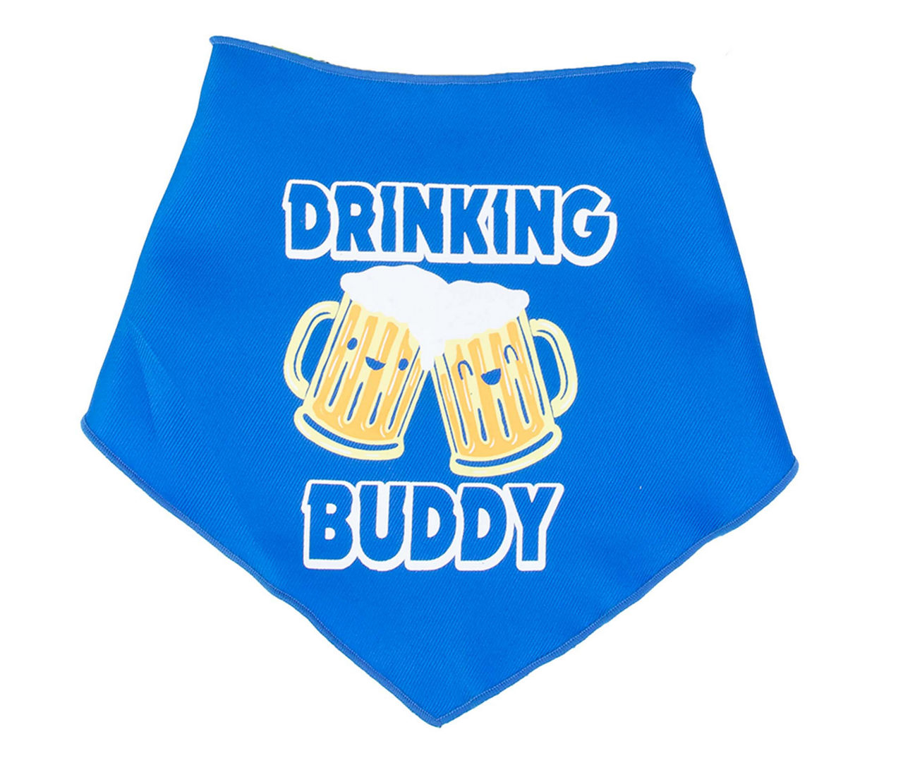 Size L "Drinking Buddy" Blue Pet Bandanna