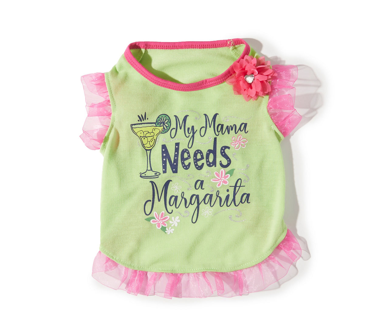 Simply Dog Simply Dog Mama Needs a Margarita Green & Pink Pet Dress