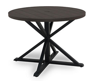 Sandpointe Dark Brown Steel Round Patio Dining Table