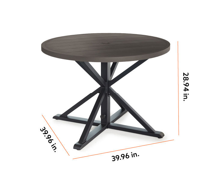 Sandpointe Dark Brown Steel Round Patio Dining Table