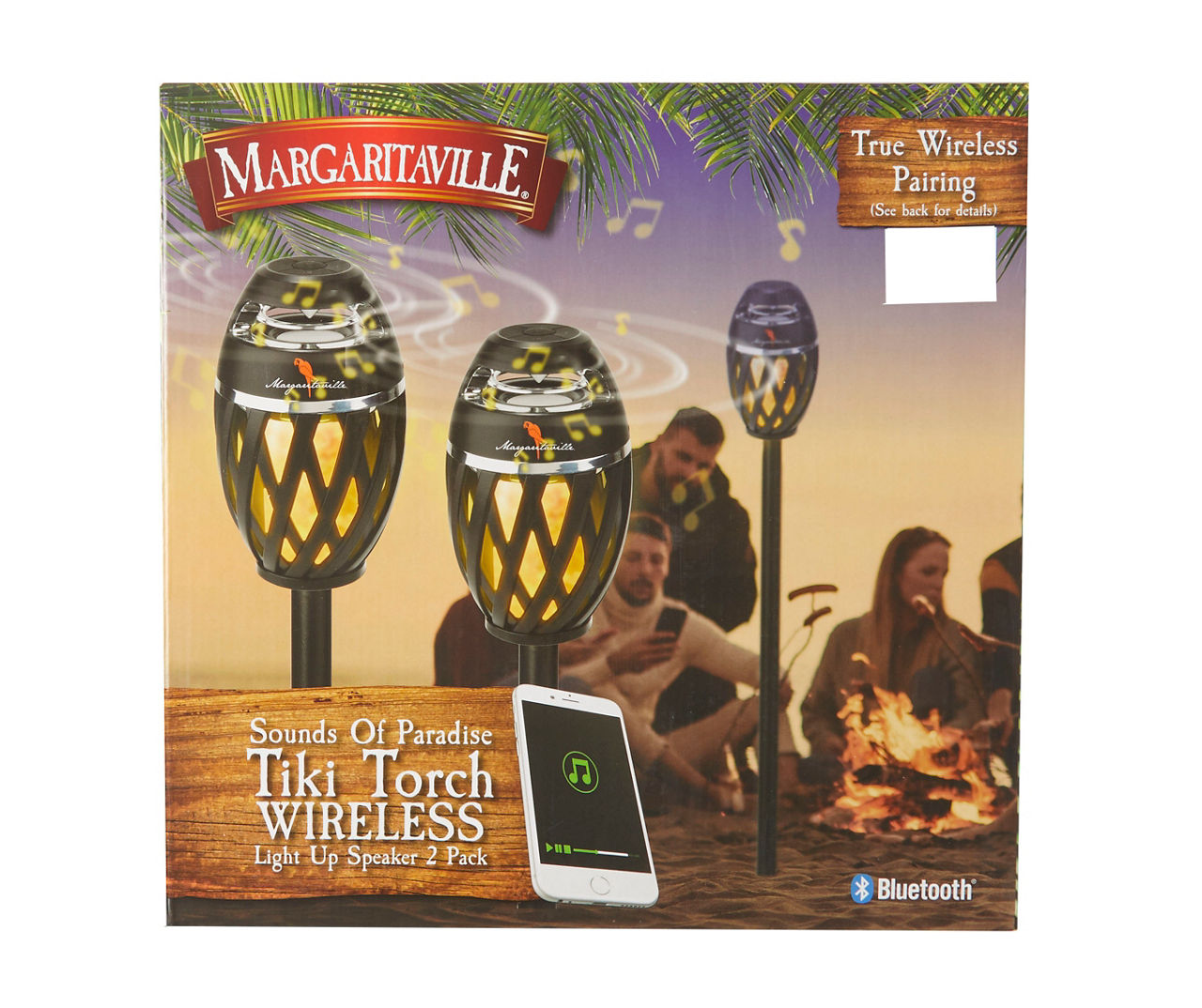 Margaritaville Sounds of Paradise Black Tiki Torch Wireless LightUp