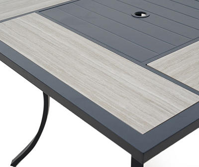 Rome Wood Look Tile Patio Dining Table