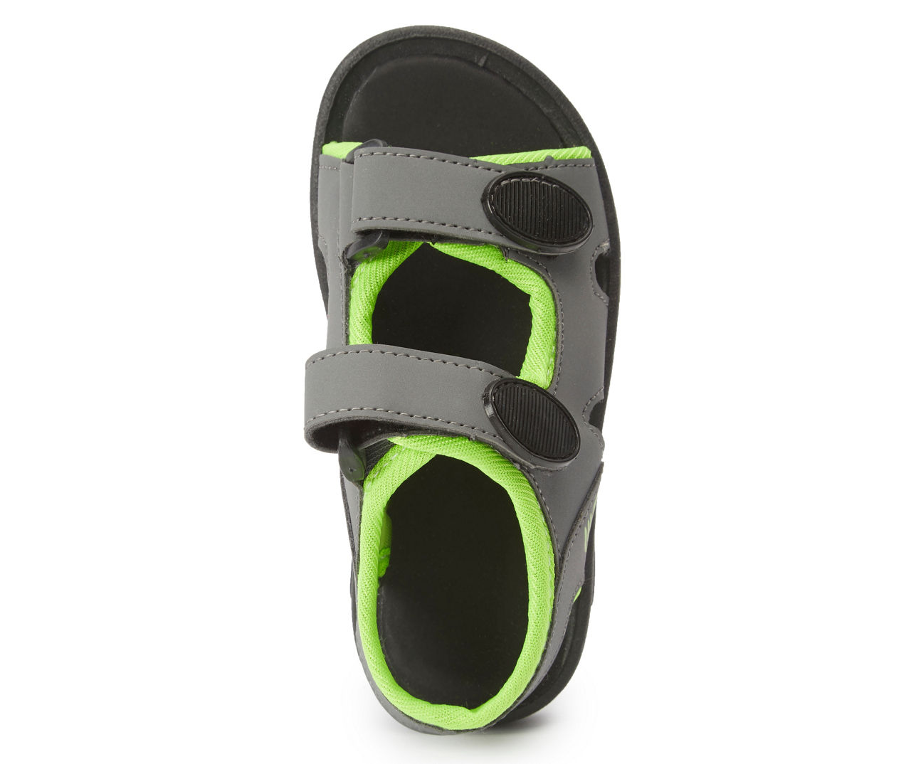 Toddler 8 River Gray & Neon Green Double-Strap Sandal