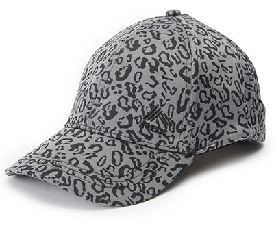 Charcoal & Black Leopard Print Baseball Cap