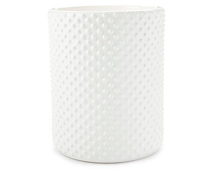 Martha Stewart Everyday White Hobnail Ceramic Waste Basket