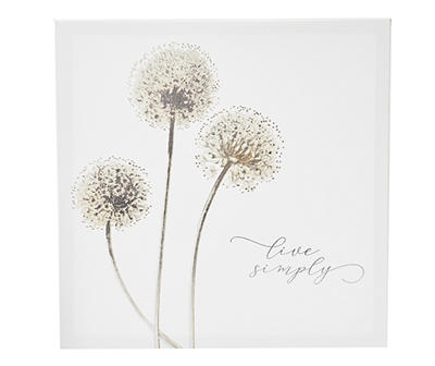 TL 12IN CANVAS DANDELIONS LIVE SIMPLY