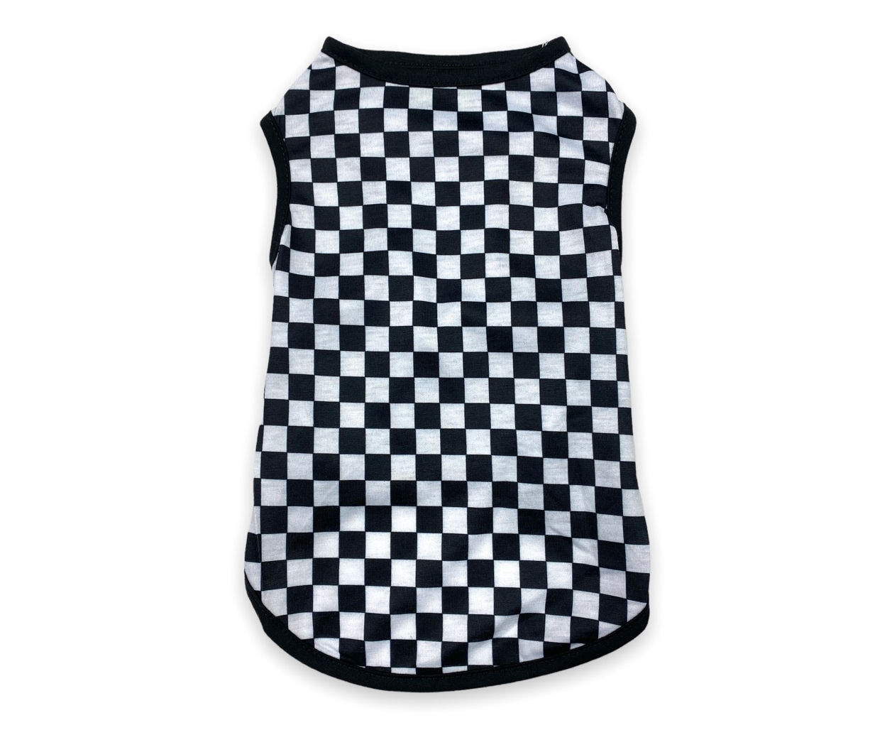 Pet Medium Black & White Checkerboard Tee