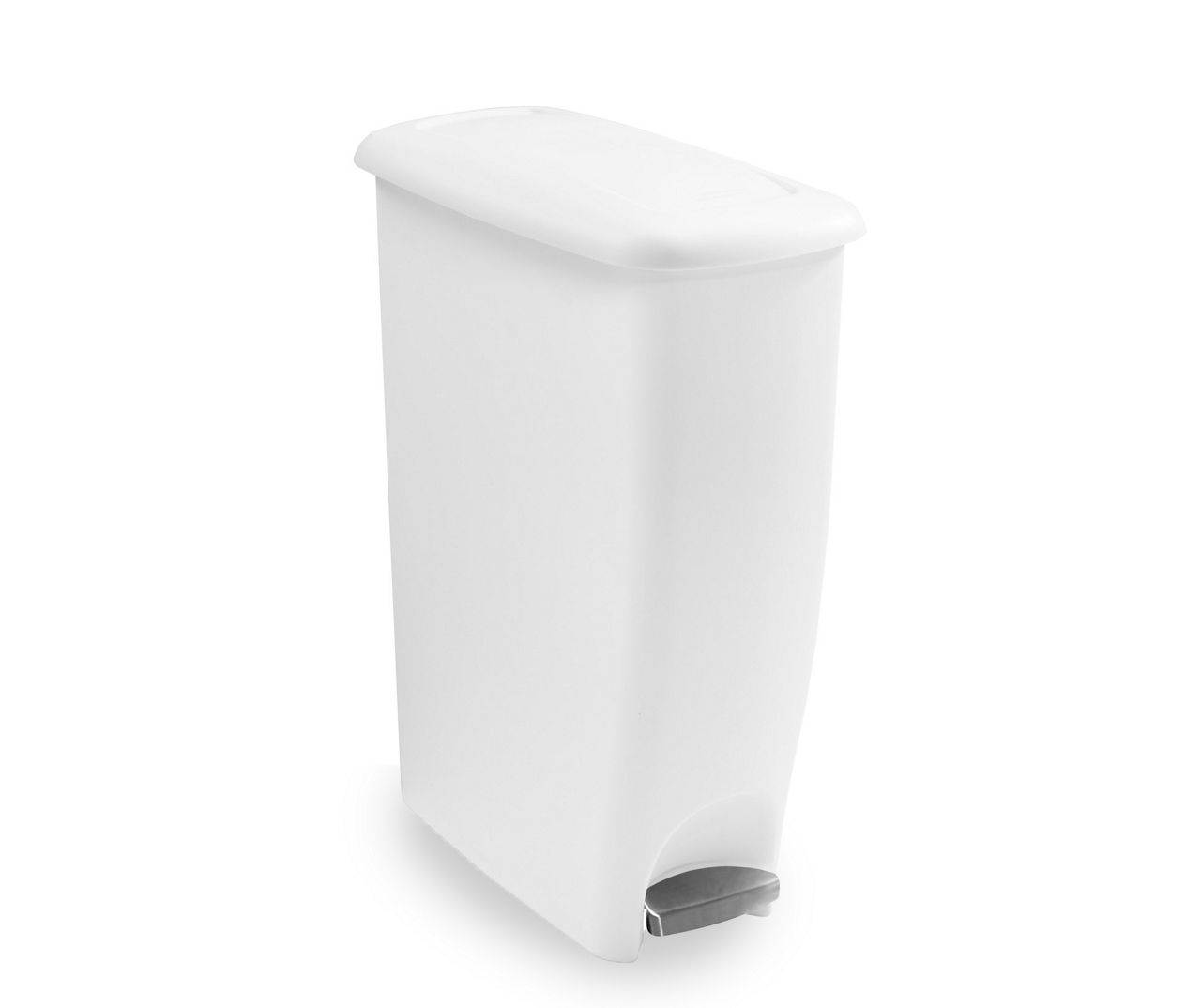 Rubbermaid White Slim 11.3 Gallon Step-On Trash Can