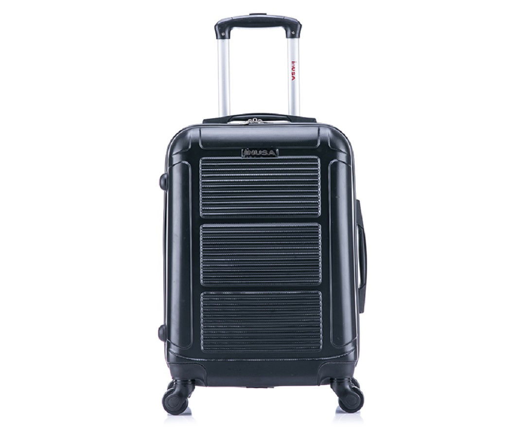 Pilot Black Ridged-Panel Hardside Spinner Carry-On Suitcase, (20")