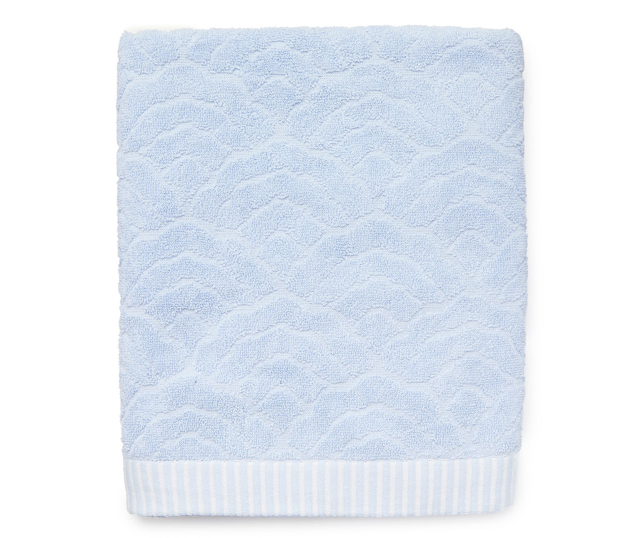 Kentucky Blue Textured Fan Pattern Bath Towel