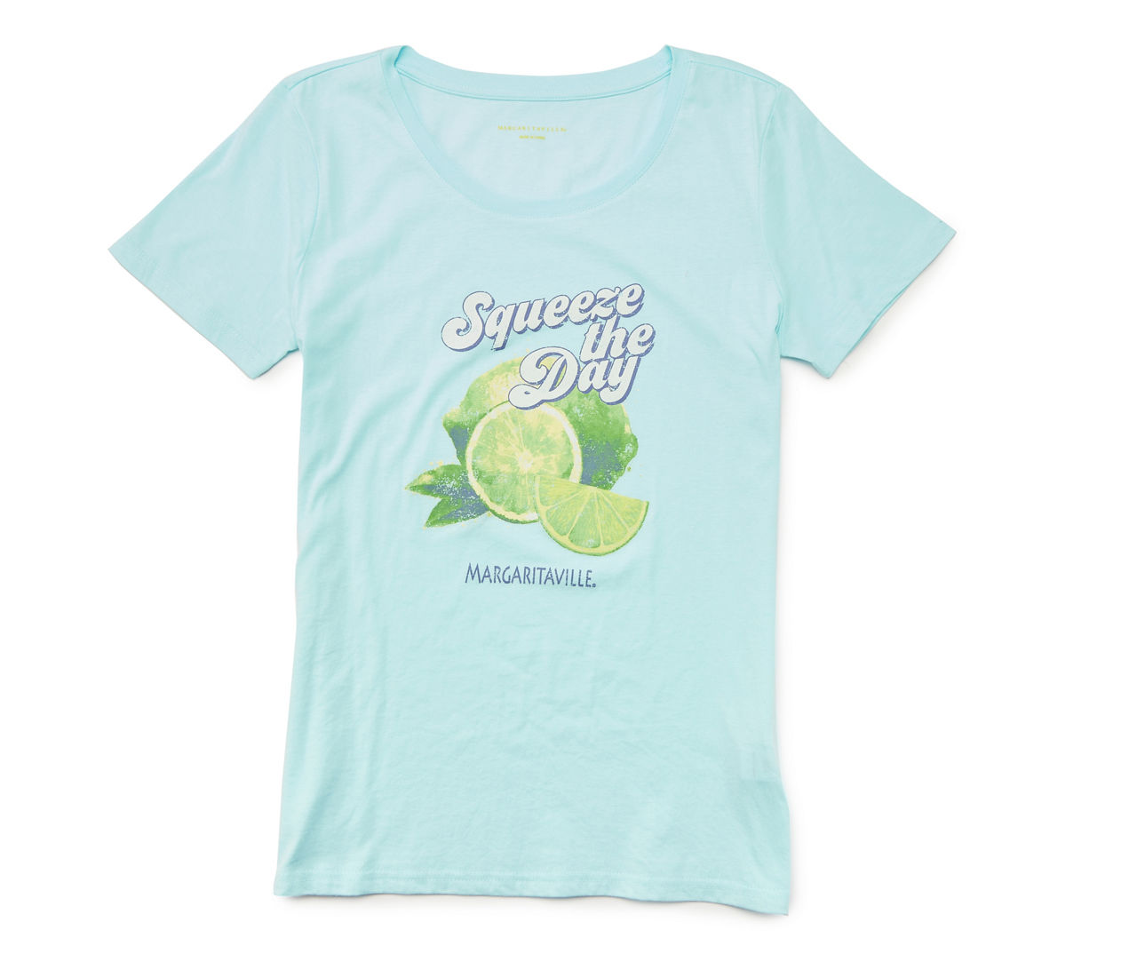Women's Size X-Large "Squeeze My Day" Aqua Lime Tee